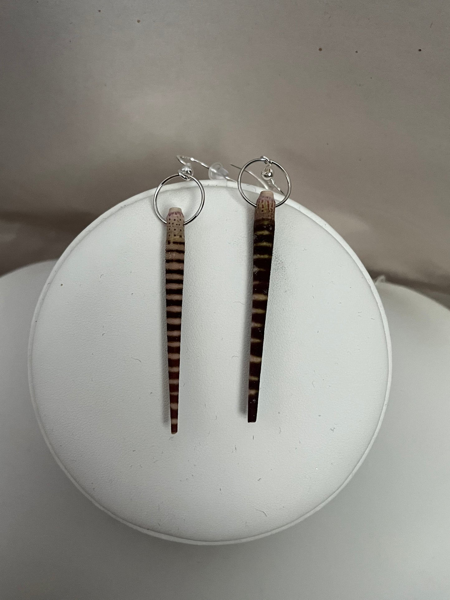 tiger urchin spine earrings