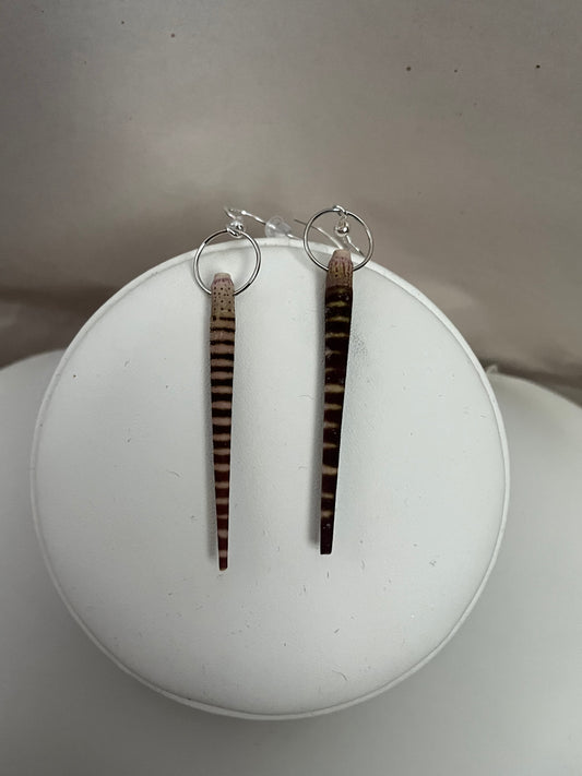 tiger urchin spine earrings