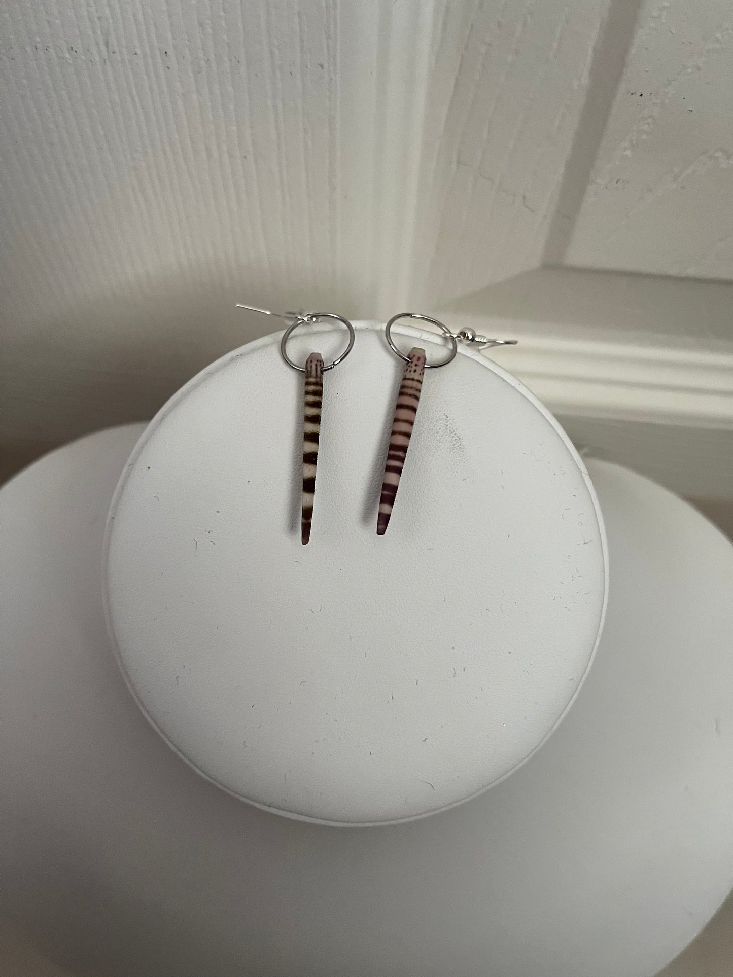 tiger urchin spine earrings