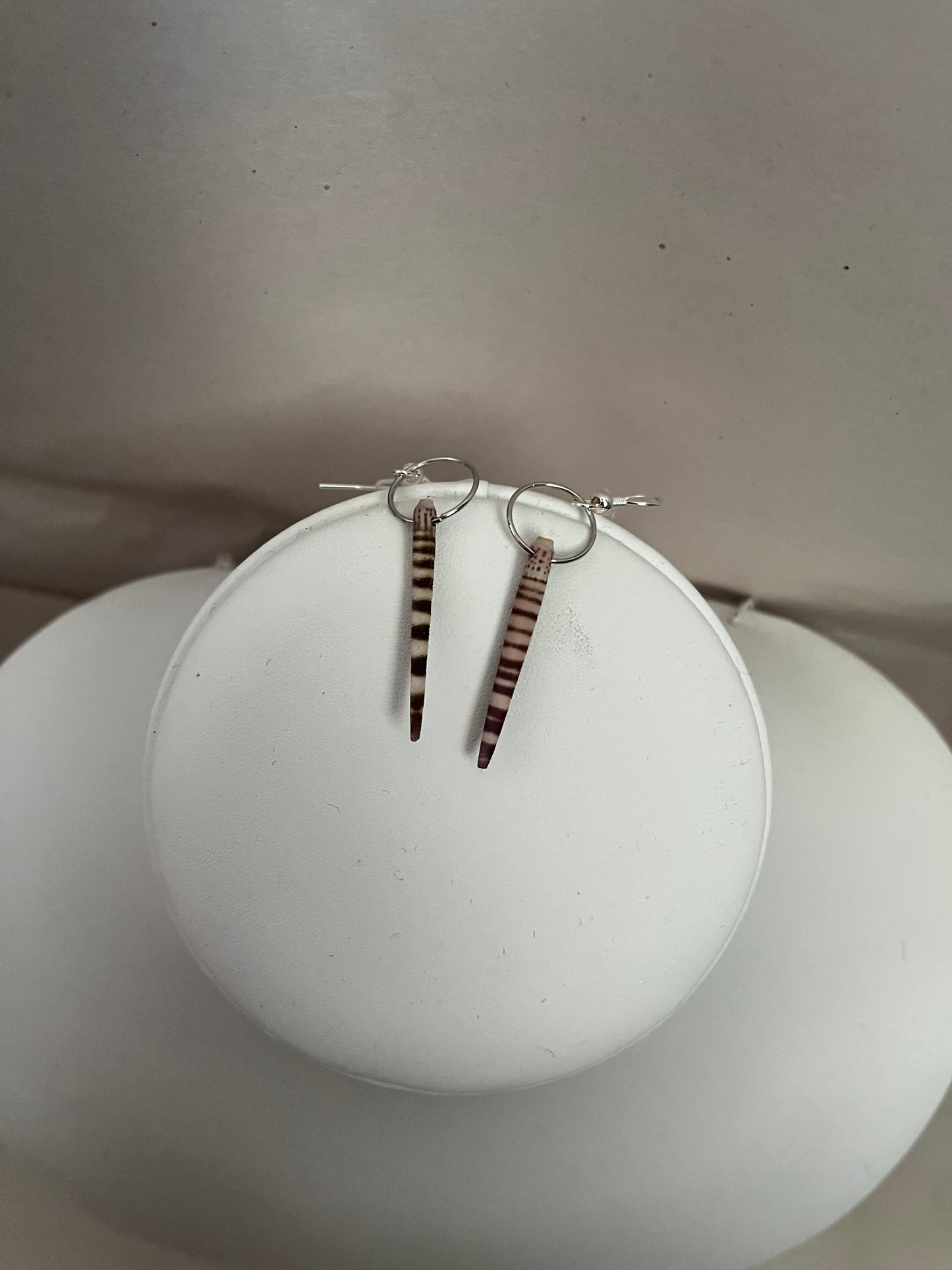 tiger urchin spine earrings